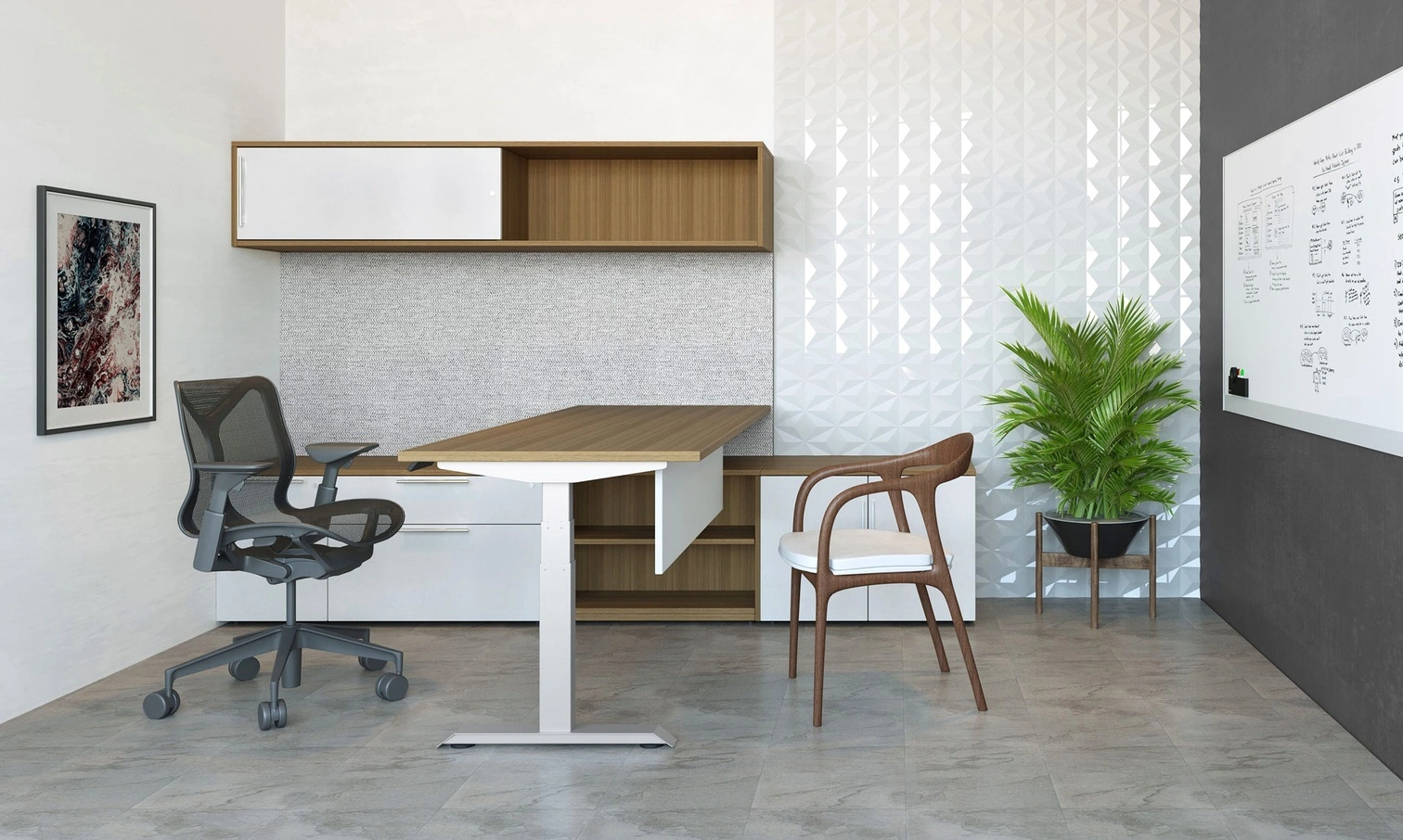 adjustable desk and ergonomic chair design